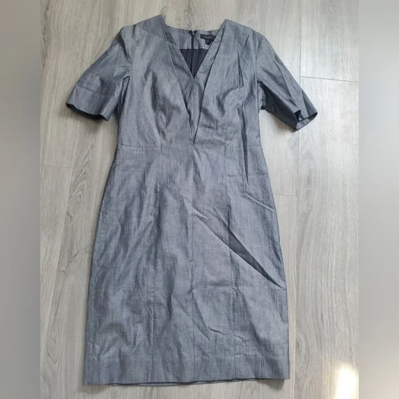 cos waisted short sleeve dress COS Womens White Organic Cotton Drawstring S/S Oversized Pockets Lined Dress XS